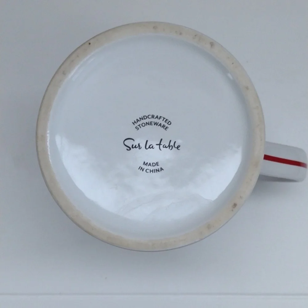 Mug Monogrammed Letter A Sur la Table 14 ounces